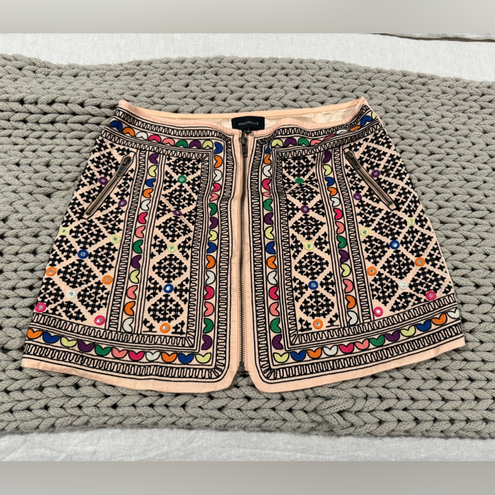 MAJORELLE Zip Front Mini Skirt Size M